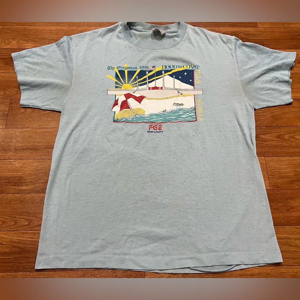 Vintage 1989 Hood To Coast Oregon Oregonian Relay Race Promo T-Shirt Men’s XL